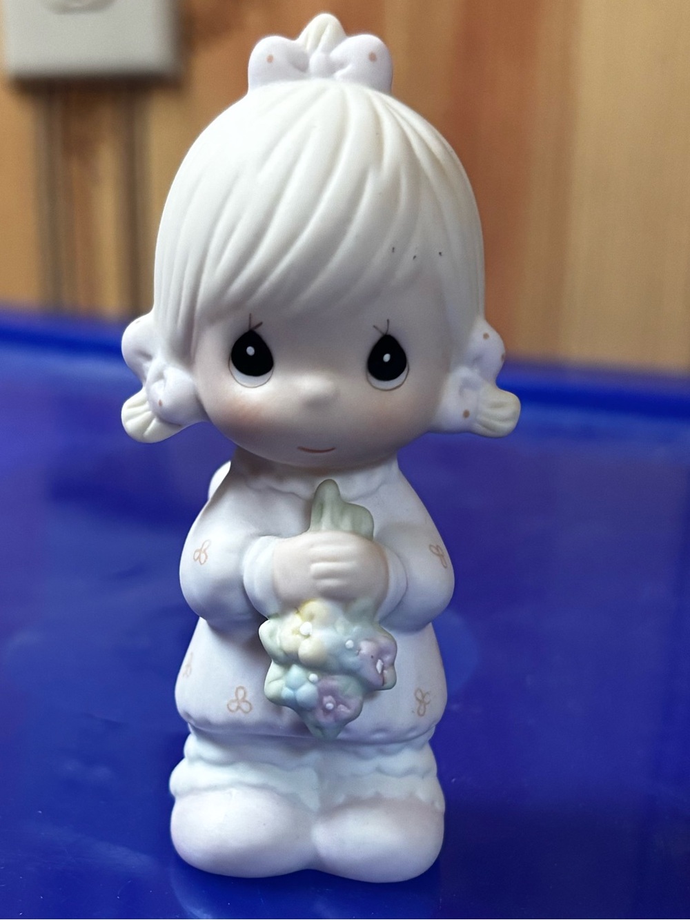 Vintage Precious Moments bisque porcelain figurine “Flower Girl”